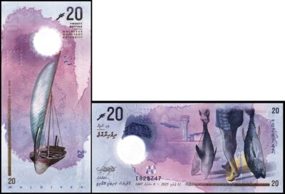 bankbiljetten / 034 / Maldives / Maldiven / 20 Rufiyaa / 2025 / Unc / Polymar
