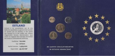 Worldcoins / Estonia / Estland / Unc Set / Europa / Zilver 0.925 Penning