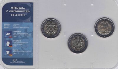 Euromunten / Officiële Collectie KNM / 2 Euro / Unc / Spanje 2023 Caceres / Slowakije 2023 Bloedtransfusie / Duitsland 2023 Karel De Grote