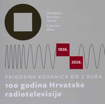 Euromunten / Kroatie / 2026 / 2 Euro / Proof / 100 Jaar Kroatische Radio En Tv